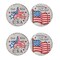 10"D Set of 4 Patriotic/Americana Cement Flag and Stars Stepping Stone
